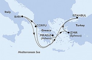 Turecko, Grécko, Taliansko z Istanbulu na lodi MSC Sinfonia, plavba s bonusom